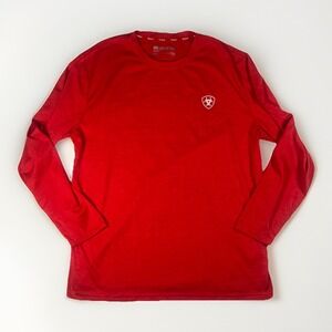 ARIAT Men's Charger 93 Liberty Long Sleeve  T-Shirt Red Men's Large